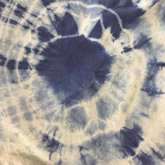 Tie Dye Crop Top Tee T-shirt Blue SMALL Hedgehog Upcycled One of Kind Unique - Picture 7 of 8